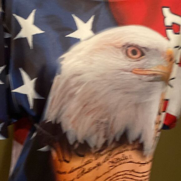 American Summer Flag Shirt Size Medium Short Sleeve - Picture 3 of 9